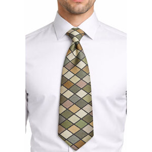 Alexander Julian Green Brown Plaid Men’s Tie One Size